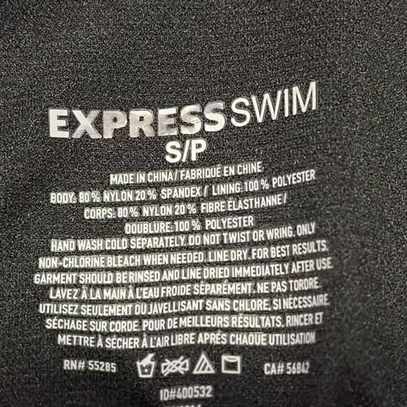 Express Bikini Swimsuit Black Print Triangle S Small New - Picture 6 of 6